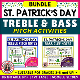 St. Patrick's Day Music Activities - Treble and Bass Clef 