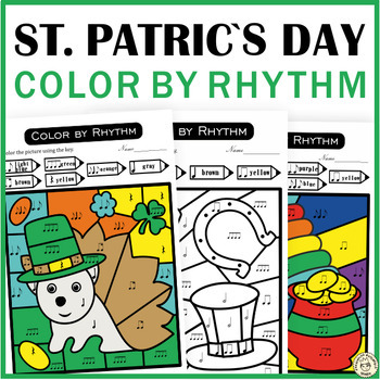 Preview of St. Patrick`s Day Music Color by Code | Color by Rhythm | Standard Notation