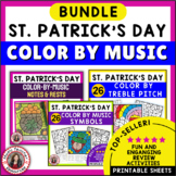 St Patrick's Day Music Coloring Pages Bundle