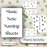 St. Patrick's Day Music Note Naming Worksheets