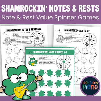 Preview of St Patrick’s Day Music Note Rest Values Review Games