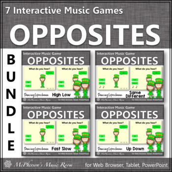 Preview of St. Patrick's Day Music Opposites Interactive Music Games {Dancing Leprechaun}