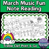 St. Patrick's Day Music Worksheets: March Music Note Readi
