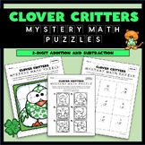 St. Patrick's Day Mystery Math Puzzles Set - 2-Digit Addit