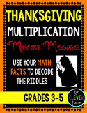 Thanksgiving Mystery Messages - Multiplication Facts