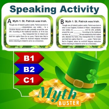 Preview of St. Patrick's Day Myth Buster Speaking Activity