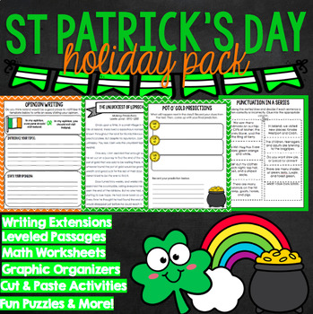 Preview of St. Patrick's Day NO PREP Holiday Pack