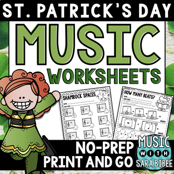 Preview of St. Patrick's Day NO PREP Mega Pack of Music Worksheets