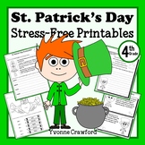 St. Patrick's Day NO PREP Printables | 4th Grade Math & Li