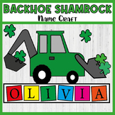 St Patrick's Day Name Craft, Backhoe Shamrock Name Craft t