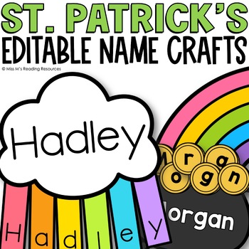 Preview of St Patricks Day Craft St Patricks Day Name Craft Bulletin Board Rainbow Crafts