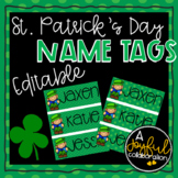St. Patrick's Day Name Tags Desk Plates Bookmarks Editable