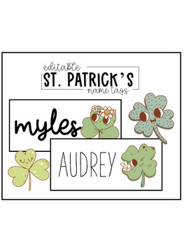Preview of St. Patrick's Day Name Tags (font included)