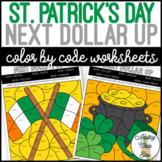St. Patrick's Day Next Dollar Up Color By Code Worksheets