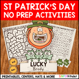 Kindergarten St. Patrick’s Day No Prep Activities, Craft, 