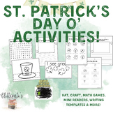 St. Patrick's Day No Prep Activities Reader, Hat, Word Sea