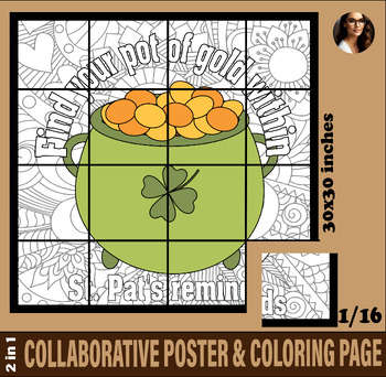 Preview of St. Patrick’s Day: No-Prep Collaborative Poster Activity Pot of gold puzzle