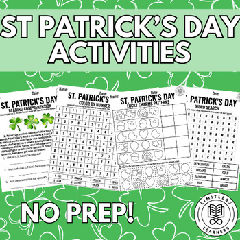 Preview of St. Patrick's Day No Prep Printables - SpEd Life Skills Functional Academics