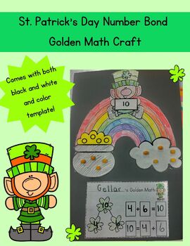 Preview of St. Patrick's Day Number Bond Golden Math Craft