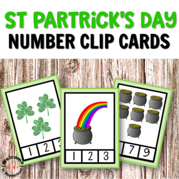 Preview of St Patrick's Day Number Clip Cards for St Patrick's Day Math Centers
