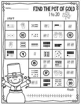st patricks day number maze 1 20 by teach with laughter tpt