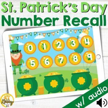 Preview of St. Patrick's Day Number Recall Auditory Sequential Memory Boom Cards