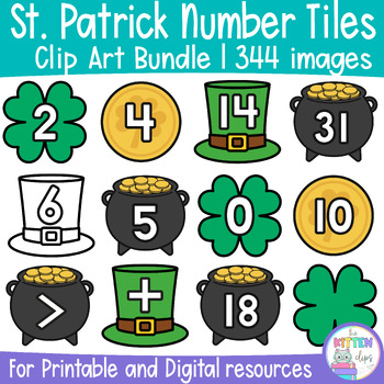 Preview of St. Patrick's Day Number tiles clipart