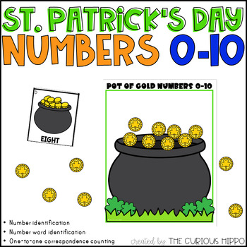 Preview of St. Patrick's Day Numbers 0-10 preschool