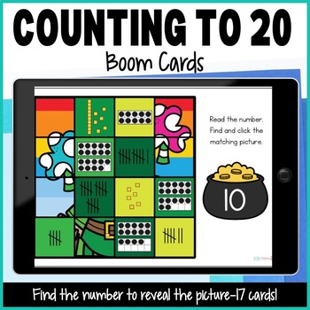 Preview of Counting to 20 Boom Cards for Kindergarten, Math Boom Cards