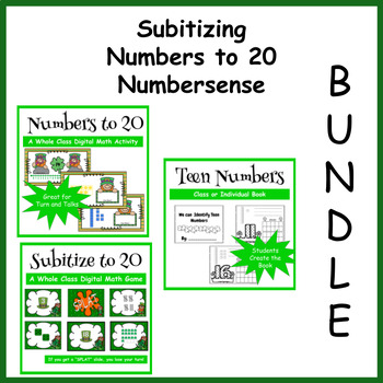 Preview of St Patrick's Day Numbers to 20 Math BUNDLE - Digital Resource