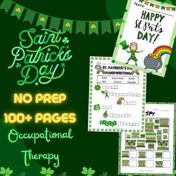 Preview of St. Patrick's Day Occupational Therapy (OT) No Prep Packet 100+ Pages