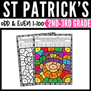 Preview of St. Patrick's Day Odd and Even Color by Number Worksheets