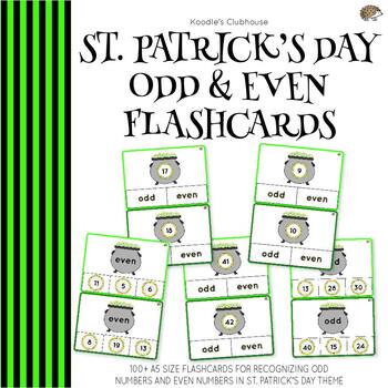 Preview of St. Patrick's Day Odd and Even Flashcards