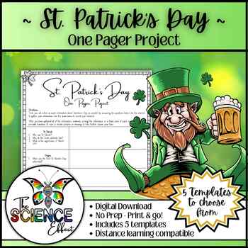 Preview of St. Patrick's Day ~ One Pager Research Project