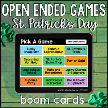 Preview of St. Patrick's Day Open Ended Games for ANY skill | Boom Cards™