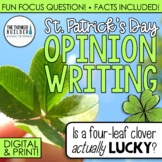St. Patrick's Day Opinion Writing Lesson & Activity