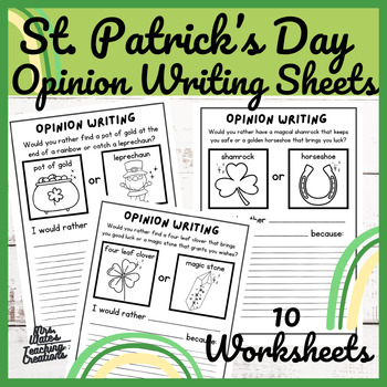 Preview of St. Patrick's Writing Worksheets - Would You Rather Templates & Activities