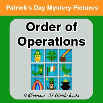 St Patrick's Day: Order Of Operations - Color-By-Number Math Mystery Pictures