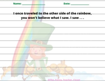 Preview of St. Patrick's Day - Other Side of the Rainbow - Writing Prompt- Easel worksheet