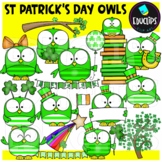 St Patrick's Day Owls Clip Art Set {Educlips Clipart}
