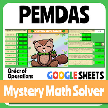 Preview of St. Patrick's Day - PEMDAS / Order of Operations Digital Math Activity Pixel Art