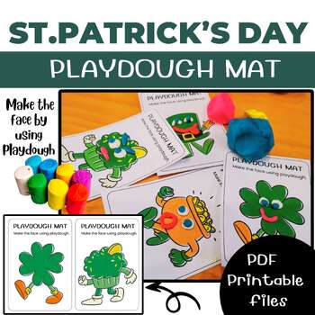 Preview of St.Patrick's Day / PLAYDOUGH MAT/ Build-A-Face Activity Set/ Emotions