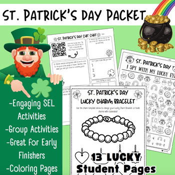 Preview of St. Patrick's Day Packet| SEL Activities| Coloring Pages