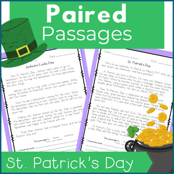 Preview of Free St. Patrick's Day Paired Passages Fiction and Nonfiction