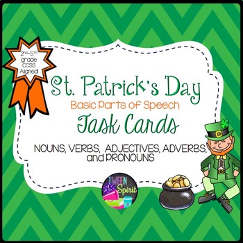 Preview of St. Patrick's Day Parts of Speech Task Cards