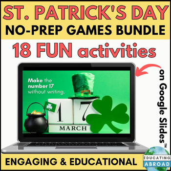 Preview of St Patrick's Day Party Games Bundle | 18 Activities for March Morning Meetings