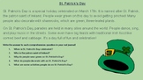 St. Patrick's Day Passage & 5 Comprehension Questions (Sho