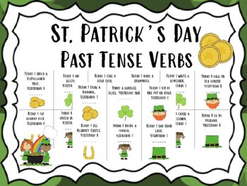 Preview of St. Patrick's Day Past Tense Verbs