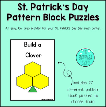 Preview of St. Patrick's Day Pattern Block Puzzles | St. Patrick's Day Math | Geometry