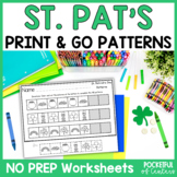 St. Patrick's Day Patterns Worksheets | Cut & Glue